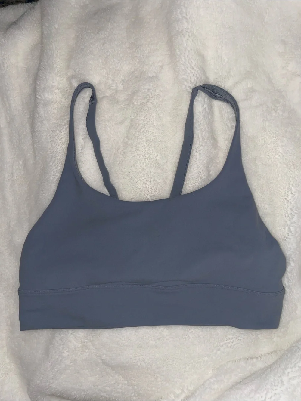 Vuori Yosemite Longline Sports Bra Athletic Top Mallorca Blue Grey Size Medium